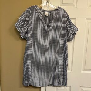 Nottibianche Striped Short Sleeve Tunic dress w/pockets in great used condition